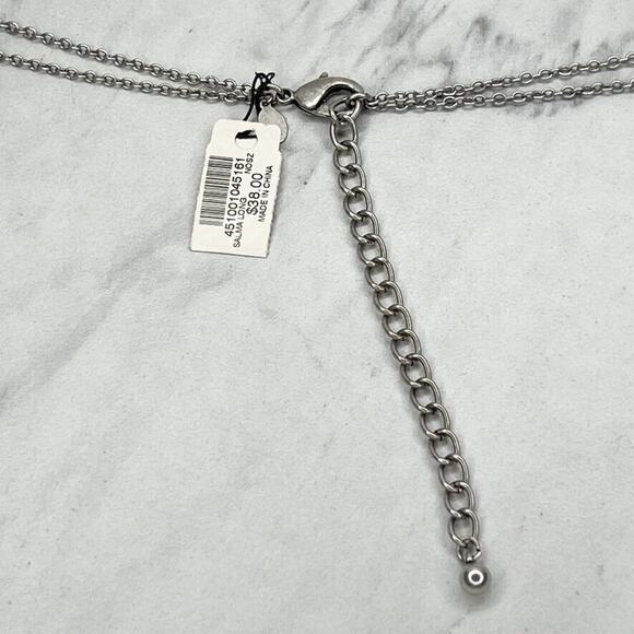 Chico's Salma Silver Tone Beaded Long Necklace - Picture 3 of 11